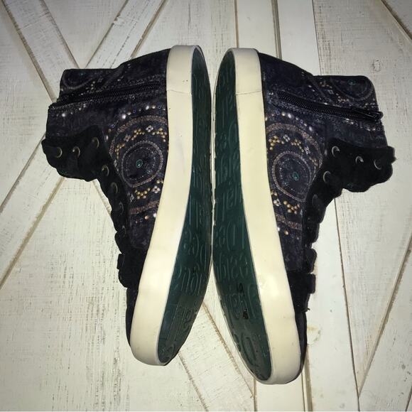 Desigual high top wearable art sneakers lace up geometric print EU 37 Us 6.5 - Picture 5 of 9